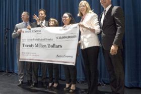 IUSD Board members pose for a photo with IUSD Superintendent Terry Walker